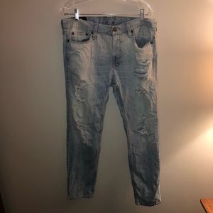 Hollister Light Wash Distressed Skinny Jean